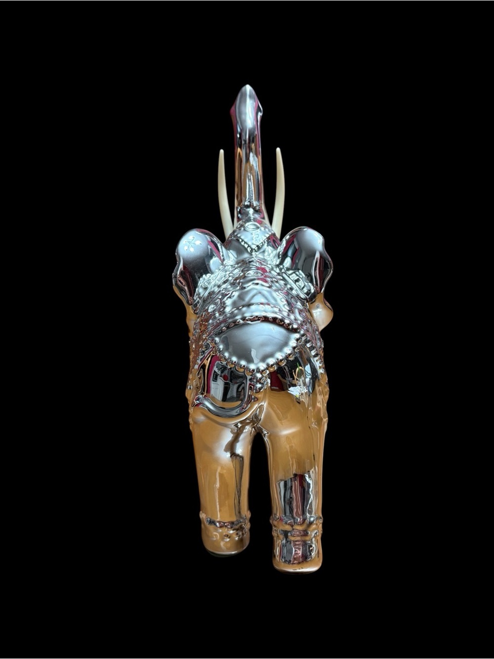 Silver Chrome Elephant Figurine, Decorative Elephant Statue - Picture 5 of 8